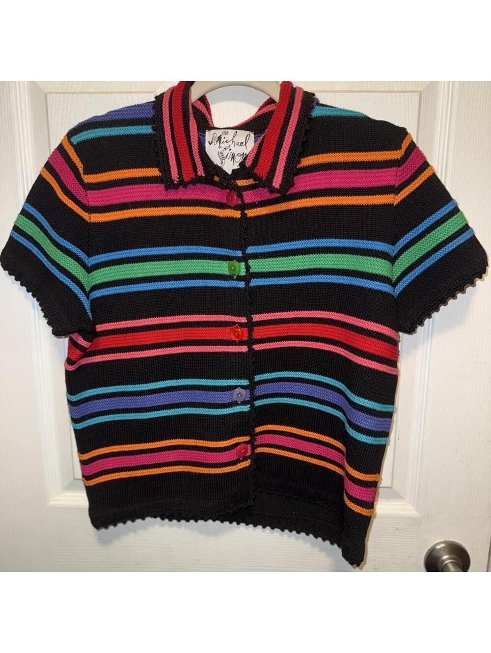 vintage Michael Simon rainbow striped knit top